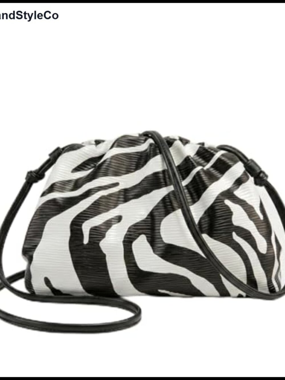 Zebra Print Faux Leather Clutch Crossbody Dumpling Bag Evening Purse